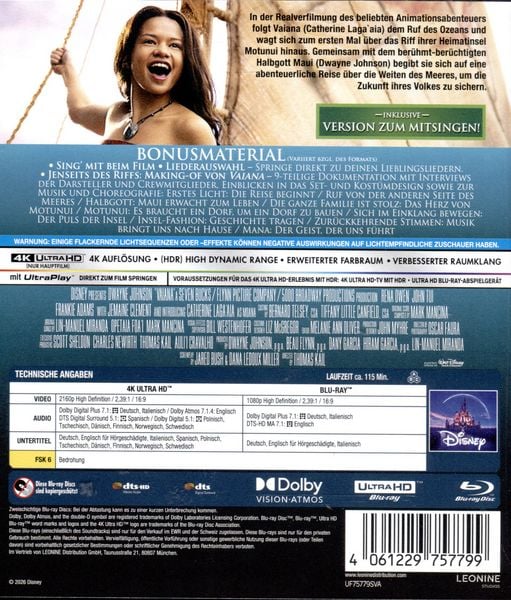 Produktbild: Vaiana (4K Ultra HD) (+ Blu-ray)