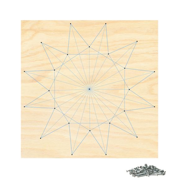 Produktbild: PEBARO NB11 - Nagelbild Stern I, Fadenbild, 20x20cm, Bastelset