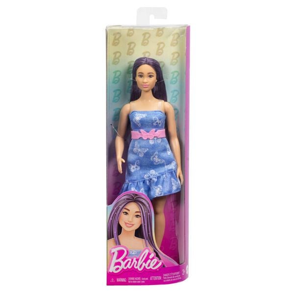 Produktbild: Barbie Fashionista Puppe im Denimkleid mit Schmetterlingsaufdruck