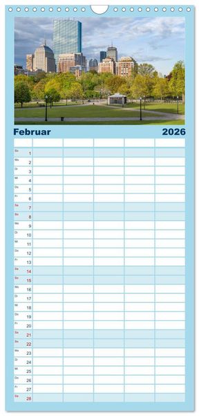 Produktbild: Familienplaner 2026 - Boston - The Hub of the Universe mit 5 Spalten (Wandkalender, 21 x 45 cm) CALVENDO