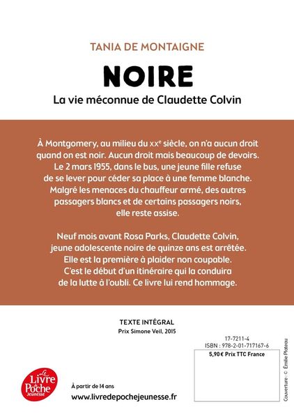 Produktbild: Noire : la vie m&eacute;connue de Claudette Colvin