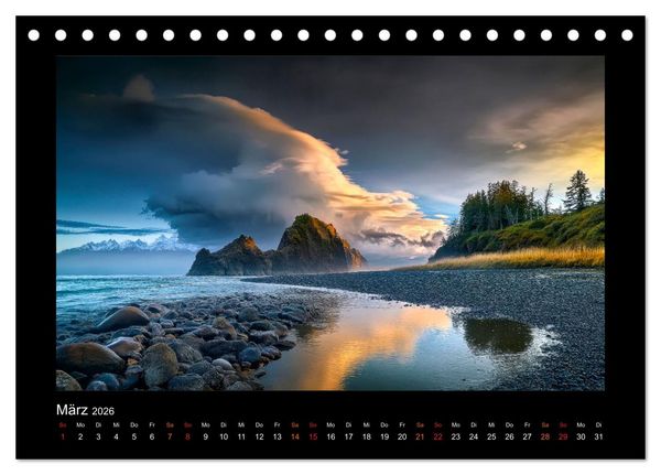 Produktbild: Nationalparks der USA - wilde Sch&ouml;nheiten (Tischkalender 2026 DIN A5 quer), CALVENDO Monatskalender