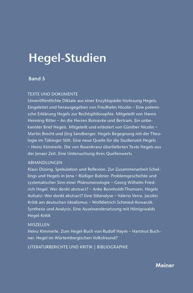 Produktbild: Hegel-Studien Band 5