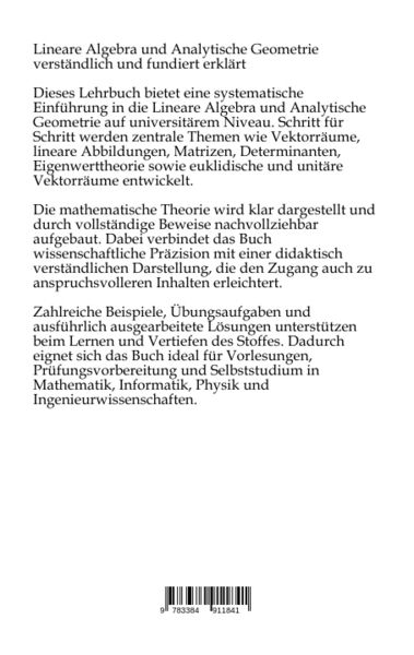 Produktbild: Lineare Algebra und Analytische Geometrie
