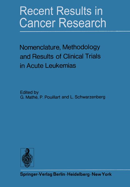 Produktbild: Nomenclature, Methodology and Results of Clinical Trials in Acute Leukemias
