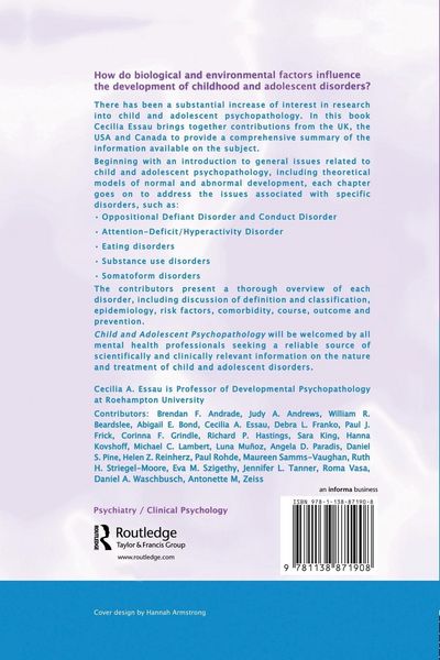 Produktbild: Child and Adolescent Psychopathology