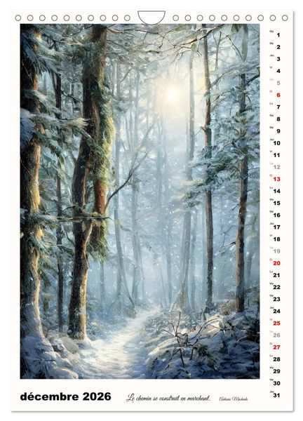 Produktbild: Chemins de fantaisie (Calendrier mural 2026 DIN A4 horizontal), CALVENDO calendrier mensuel