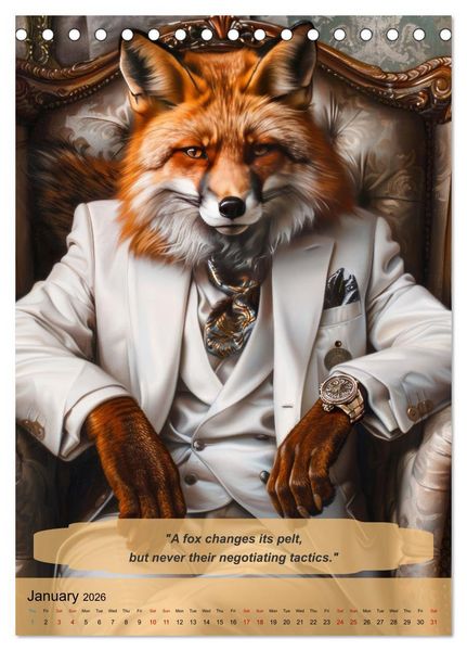 Produktbild: Funny manager wisdom from animals (Desk Calendar 2026 DIN A5 portrait), CALVENDO 12 Month DeskCalendar