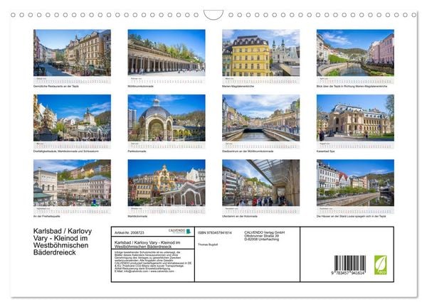 Produktbild: Karlsbad / Karlovy Vary - Kleinod im Westb&ouml;hmischen B&auml;derdreieck (Wandkalender 2026 DIN A3 quer), CALVENDO Monatskalender