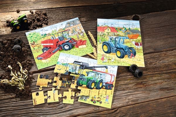 Produktbild: Puzzles Traktor & Co. 3 Motive je 24 Teile