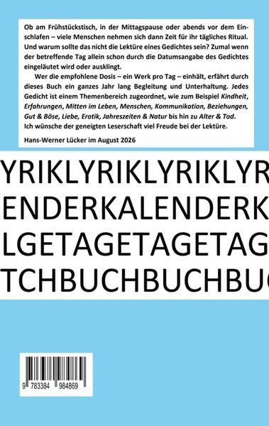 Produktbild: LYRIK KALENDER TAGE BUCH