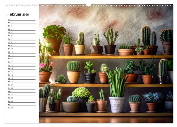 Produktbild: Kaktuszauberland (Wandkalender 2026 DIN A2 quer), CALVENDO Monatskalender