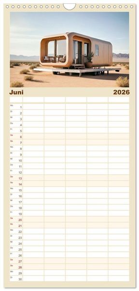 Produktbild: Familienplaner 2026 - Tiny Houses - wohnen auf kleinstem Raum mit 5 Spalten (Wandkalender, 21 x 45 cm) CALVENDO