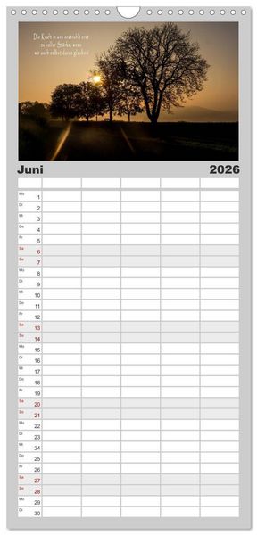 Produktbild: Familienplaner 2026 - wundersch&ouml;ne Lichtmomente mit 5 Spalten (Wandkalender, 21 x 45 cm) CALVENDO