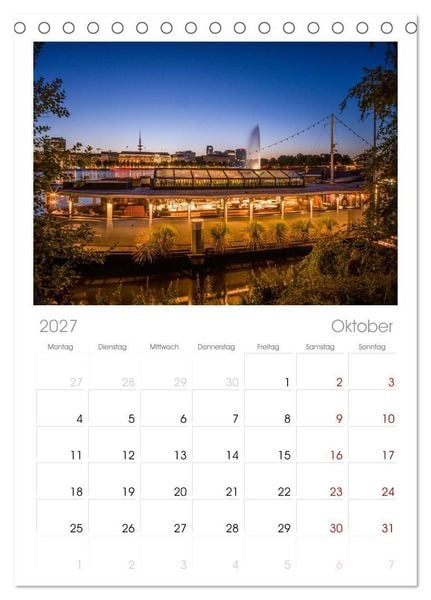 Produktbild: Tischplaner 2027 - Hamburg - Zwischen Alster und Elbe (A5 Tischkalender zum Aufstellen) CALVENDO