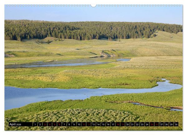 Produktbild: Wunderwelt Yellowstone 2026 (hochwertiger Premium Wandkalender 2026 DIN A2 quer), Kunstdruck in Hochglanz
