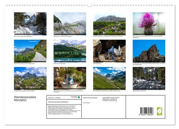 Produktbild: Wanderparadies Montafon (hochwertiger Premium Wandkalender 2026 DIN A2 quer), Kunstdruck in Hochglanz