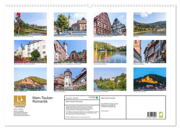 Produktbild: Main-Tauber-Romantik (Wandkalender 2026 DIN A2 quer), CALVENDO Monatskalender