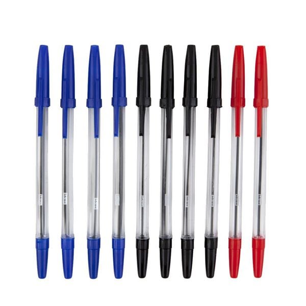 Produktbild: Idena Kugelschreiber Schreibfarbe rot blau und schwarz 15,8cm 10 St&uuml;ck
