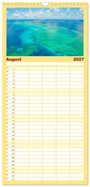 Produktbild: Familienplaner 2027 - Faszination Australien - eine Traumreise mit 5 Spalten (Wandkalender, 21 x 45 cm) CALVENDO