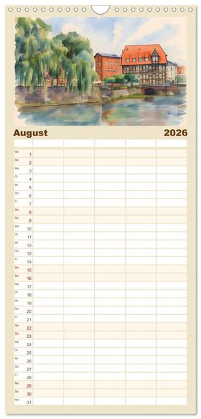 Produktbild: Familienplaner 2026 - Zauberhaftes L&uuml;neburg mit 5 Spalten (Wandkalender, 21 x 45 cm) CALVENDO