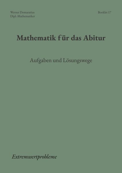 Mathematik für das Abitur, Taschenbuch von Werner Domaratius, BoD – Books on Demand, 9783695745562