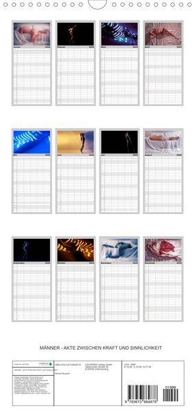 Produktbild: Familienplaner M&Auml;NNER - AKTE ZWISCHEN KRAFT UND SINNLICHKEIT (Wandkalender 2022 , 21 cm x 45 cm, hoch)