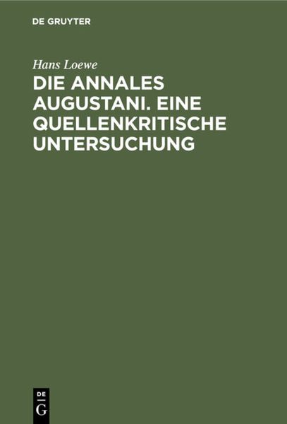 Produktbild: Die Annales Augustani. Eine quellenkritische Untersuchung