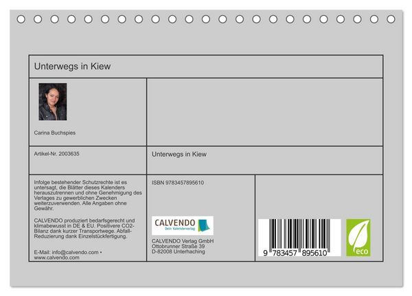 Produktbild: Unterwegs in Kiew (Tischkalender 2026 DIN A5 quer), CALVENDO Monatskalender