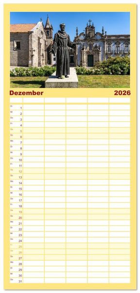 Produktbild: Familienplaner 2026 - Portugal mit 5 Spalten (Wandkalender, 21 x 45 cm) CALVENDO