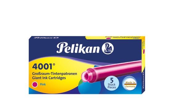 Pelikan Tintenpatronen 4001 5er Set Großraum-Patronen, Pink