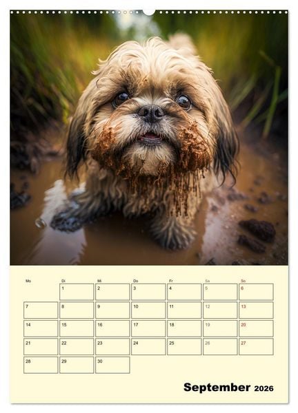 Produktbild: Shih Tzu Alarm. Gl&uuml;ckliche Wuschelk&ouml;pfe (Wandkalender 2026 DIN A2 hoch), CALVENDO Monatskalender