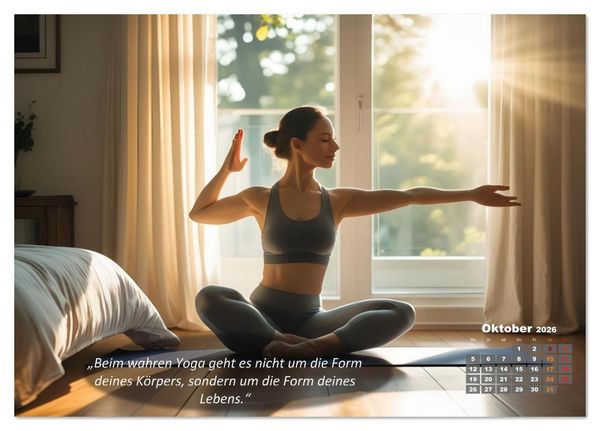 Produktbild: Mit Yoga ins Bett (Tischkalender 2026 DIN A5 quer), CALVENDO Monatskalender