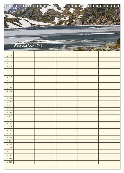 Produktbild: Familienplaner Norwegen (Wandkalender 2026 DIN A3 hoch), CALVENDO Monatskalender