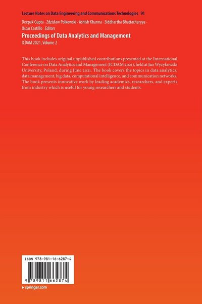 Produktbild: Proceedings of Data Analytics and Management