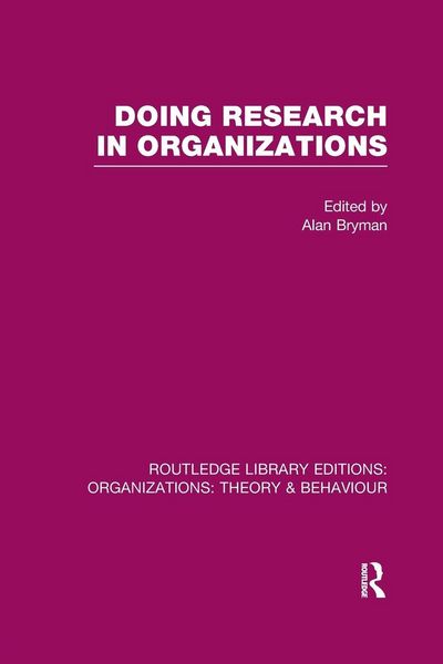 Produktbild: Doing Research in Organizations (RLE