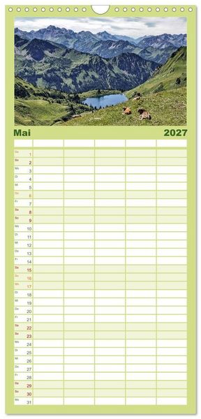 Produktbild: Familienplaner 2027 - Allg&auml;u - Natur pur mit 5 Spalten (Wandkalender, 21 x 45 cm) CALVENDO