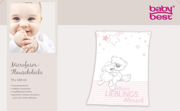 Produktbild: Herding 1440213014412 - Lieblingsmensch, Decke, Polyester, rosa, 75x100 cm