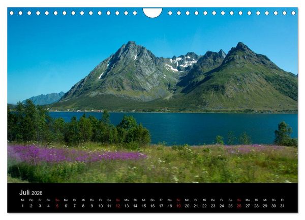 Produktbild: Landschaften Norwegens zwischen Polarkreis und Nordkap (Wandkalender 2026 DIN A4 quer), CALVENDO Monatskalender