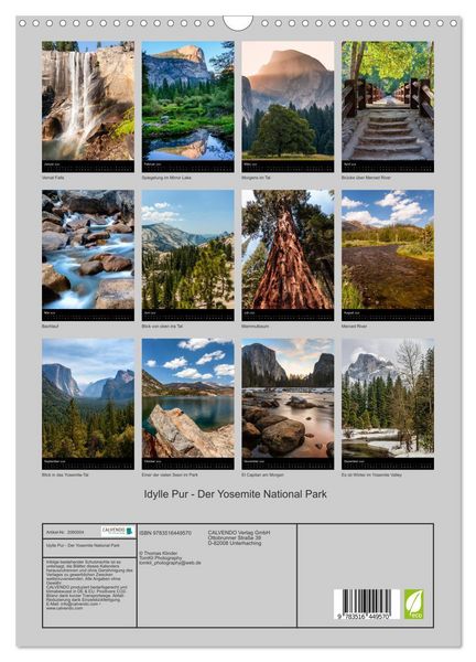 Produktbild: Idylle Pur - Der Yosemite National Park (Wandkalender 2026 DIN A3 hoch), CALVENDO Monatskalender