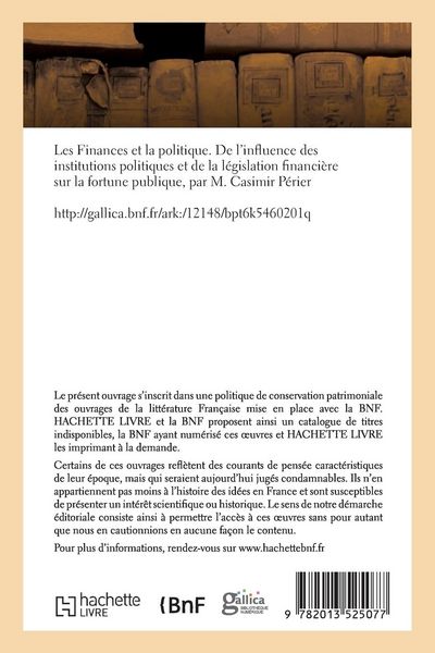 Produktbild: Les Finances et la politique