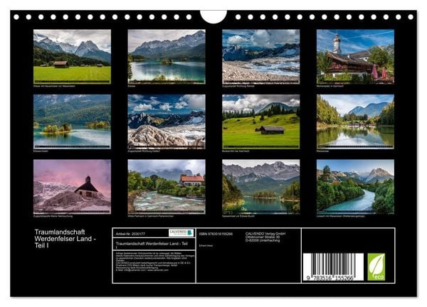 Produktbild: Traumlandschaft Werdenfelser Land - Teil I (Wandkalender 2026 DIN A4 quer), CALVENDO Monatskalender