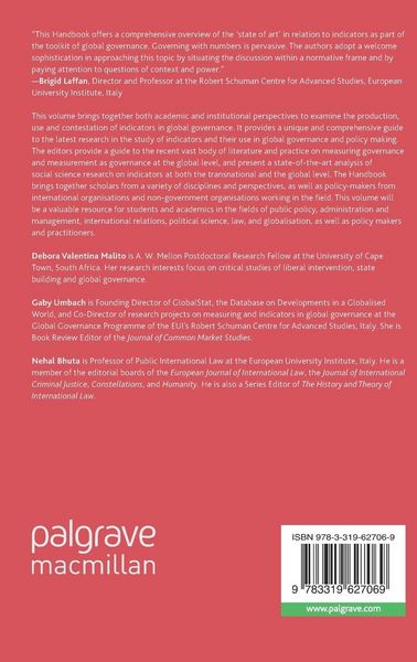 Produktbild: The Palgrave Handbook of Indicators in Global Governance