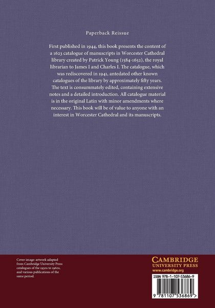 Produktbild: Catalogus Librorum Manuscriptorum Bibliothecae Wigorniensis