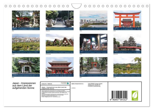 Produktbild: Japan - Impressionen aus dem Land der aufgehenden Sonne (Wandkalender 2026 DIN A4 quer), CALVENDO Monatskalender