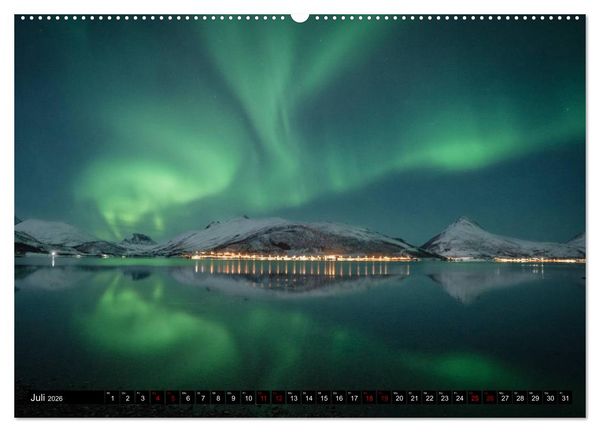 Produktbild: Aurora borealis - Magische Polarlichtn&auml;chte in Island und Norwegen (Wandkalender 2026 DIN A2 quer), CALVENDO Monatskalender