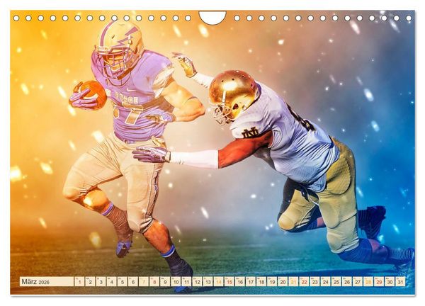 Produktbild: American Football - Fight (Wandkalender 2026 DIN A4 quer), CALVENDO Monatskalender