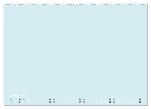 Produktbild: Bastelkalender - hell Blau (Wandkalender 2026 DIN A2 quer), CALVENDO Monatskalender