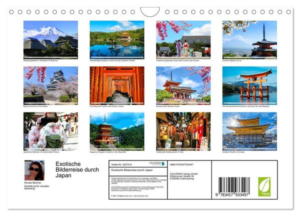 Produktbild: Exotische Bilderreise durch Japan (Wandkalender 2026 DIN A4 quer), CALVENDO Monatskalender
