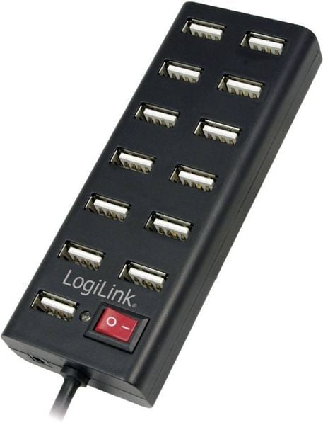 LogiLink UA0126 13 Port USB 2.0-Hub Schwarz